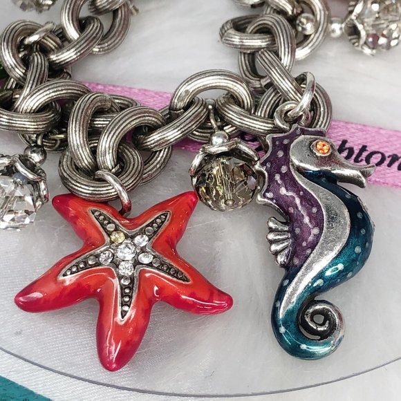 Brighton Ocean Marvels Crystal Charm Bracelet EUC - Picture 7 of 10
